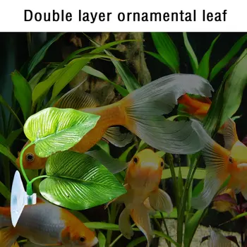 Double-layer Okrasné listy Pre akvárium A Akvárium Produkty Plodiť Leaf Umelé Leaf Betta