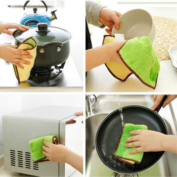 10PCS Vlákna Tkaniny Kuchyňa Čistenie Uterák Vysoko Efektívne Antigrease Domov Čisté Utieranie Rag Umývacie handry