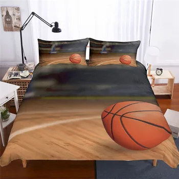 3D Kvality Americký Futbal, Futbal basketbal Perinu Kráľ, Kráľovná Plný Twin Veľkosť obliečka na Vankúš Basketbal posteľná bielizeň Sady Kráľovná
