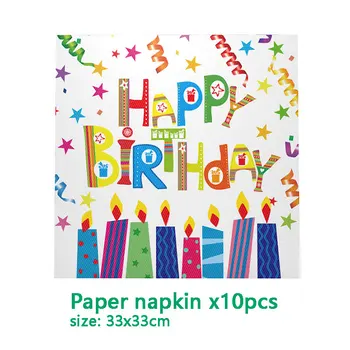 28pcs/set Happy Birthday Papier Jednorazové Strany, Kuchynské Dosky, Poháre Narodeninovej Party Zdobenie Dodávky Cartoon Sviečky