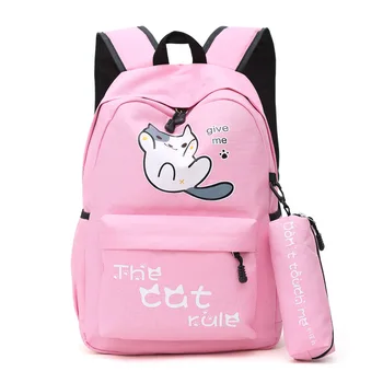 Anime Neko Atsume Farebné Kreslené Školské Tašky Mačka Dvore Cosplay Plátno Batoh Teenage Cestovné Tašky Cez Rameno Batoh