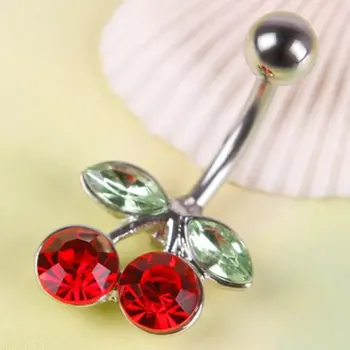2021 Nové Červené Cherry Telo Šperky, Chirurgická Oceľ Kamienkami Vykladané Pupok Krúžok Očarujúce Piercing Body Šperky Hot Predaj