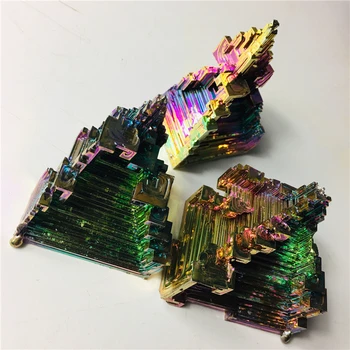 120g prírodný pyramídy tvoria farebné pozlátené kameň, prírodný krištáľ minerálne vzor reiqi uzdravenie Drop shipping