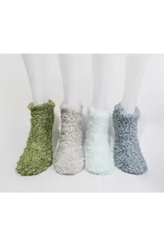 4 Páry/Set Zimné Ženy Ultra Mäkké Dom Ponožky, Papuče Ženskej Módy Bežné Mikrovlákna Teplejšie Snehu Spacie Ponožky