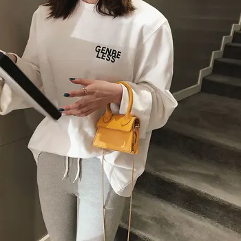 Taška pre ženy Mini taška nové kórejská verzia textúry taška cez rameno módne wild plyn šikmé malé námestie, taška