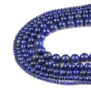Originálny Prírodný Kameň Lapis Lazuli Korálky Č Maľované Farbené Kolo Strand Perličiek 15
