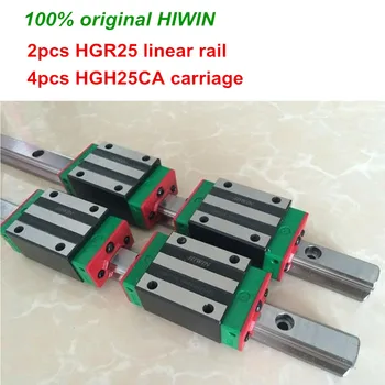 Originálne HIWIN 2ks HGR25 200 mm 300mm, 400mm 500mm 600 mm 700 mm 800mm 1000mm Lineárne vodiacej koľajnice + 4pcs HGH25CA HIWIN Prepravu