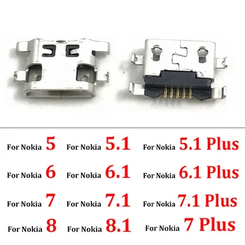 Nový Konektor Micro Usb Nabíjací Port Jack Pre Nokia 3 5 6 7 Plus 8 6.1 7.1 5.1 Plus 8.1 X5 X6 X7 Opravy Dielov