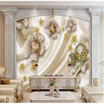 Wellyu Vlastné veľké nástenné maľby high - grade jemné šperky troch - dimenzionální kvety obývacia izba TV pozadie tapetu