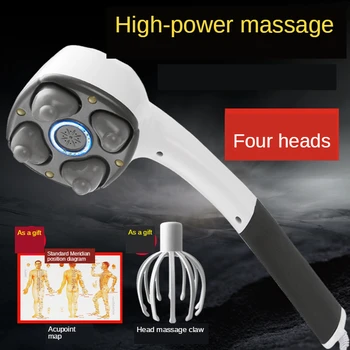 NOVÝ high-power štyri-vedúci masér Rod multi-funkcia celého tela vibráciám ručné elektrické rameno späť stavec krčnej