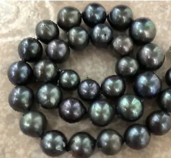 Beautiful 12-13mm tahitian black pearl necklace 18inch 36