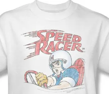 Speed Racer T Tričko Retro 1980 v sobotu Ráno Cartoon 100 Bavlna Tee Spd100