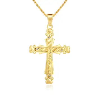 Ženy, Muži Ježiš Náhrdelník Prívesok Na Svadobné Trendy Nové Zlatá Farba Šperky Strany Kríž Dlhé Korálky Vyhlásenie Príslušenstvo