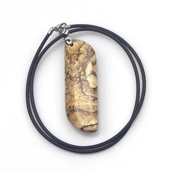 11x19x57mm listový tvar obrázok jaspers kameň korálky prívesok z prírodného kameňa prívesok DIY šperky, prívesok pre ženu, pre muža, veľkoobchod