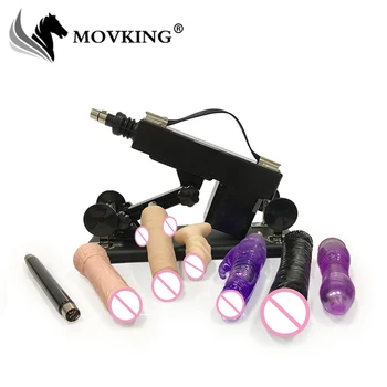MOVKING Automatický Upgrade Sex Stroj s Vibračnou Veľké Rabbit Vibrátor a Veľké Čierne Dildo Láska Stroje Zbraň Sexuálne Hračky pre Ženy