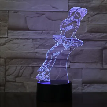 Kreatívne korčuľovanie Model 3D LED Svetlo Ilúzie, 7 Farieb Zmeniť Lampa Noc Stôl Svetlo, Baby, Deti Darček k Narodeninám Pre Domáce Dekorácie