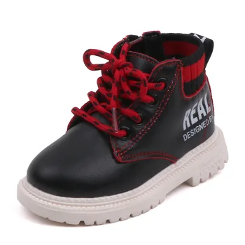 Jesenné a zimné nový detí jeden boot boys módne Martin topánky dievčatá teplú obuv čižmy čipky soft topánky XZ20015