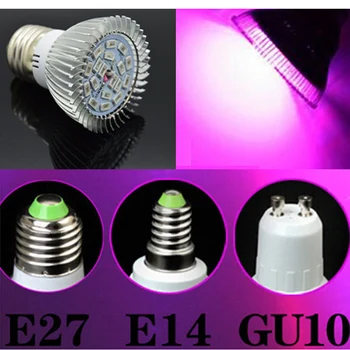 LED Rásť Svetlo 18Leds E27/GU10/E14 85-265V Phyto Lampy celé Spektrum LED Rásť Svetla E14 Led Rastie Svietidlá Pre Rastlín