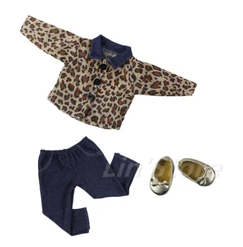 Bábiky Oblečenie Leopard tlač Tričko+nohavice pre 18