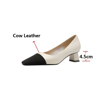 Ochanmeb Klasické značky mix farieb čerpadlá žena prírodné krava pravá koža čierna béžová plytké kancelárie strany obuv pre ženy, dámy