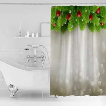 DEARHOUSE Sprchový Záves Vianočný Strom Dekorácie Sprchový Záves Kúpeľňa Opony Domáce Dekorácie