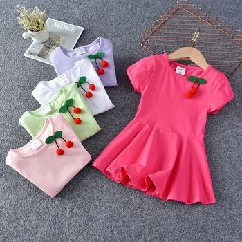 2021 Dievčatá Bavlnené Oblečenie Tutu Šaty Cute Jar Leto Farbou Kostým Batoľa Školy Dievčatká Ležérne Oblečenie