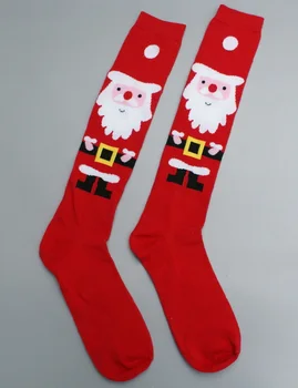 Nový ženy Kolená Vysoké Ponožky Vianoce Dievčatá dlhé ponožky, teplé preppy festival červený sneh muž cosplay