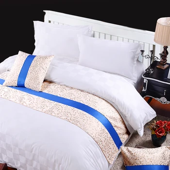 Biela Luxusná Posteľ Vlajka Runner Šatka pre Domáce Hotel Dekorácie, posteľná bielizeň