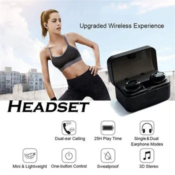 Slúchadlá slúchadlá športové Bezdrôtové Slúchadlá Bluetooth 5.0 Slúchadlá bezdrôtové slúchadlá Sweatproof s Mic & Plnenie Box Hot