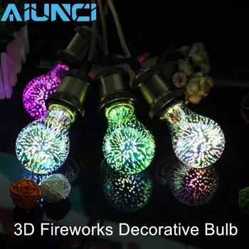 220V E27 Led Žiarovka 3D Fireworks Dekoratívne Žiarovka A60 ST64 G80 G95 Vintage Edison Nočné Svetlo Pre spoločenské A Vianočné Dekorácie