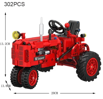 NOVÚ Techniku, séria montovaných blok hračka Motorke Starý Traktor prechádzky traktora Vrtuľník model chlapec tehly bloky hračka