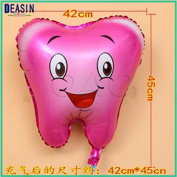 1pcs zubné darček zuby tvar balón Veľký zub Creative móde cartoon bábika hliníkové membrány zubné učebné pomôcky