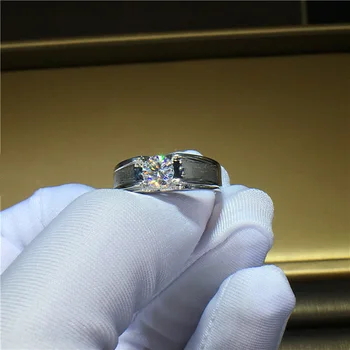 18K 750Au Zlato Moissanite Diamantový Prsteň D farba VVS S vnútroštátne osvedčenie MO-001