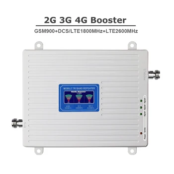 Gsm signálu zosilňovač, booster 4g 900 1800 a 2600 GSM, DCS LTE siete 2G, 3G, 4G Tri-Band Opakovač signálu Celulárnej siete GSM Mobilný Signál Booster