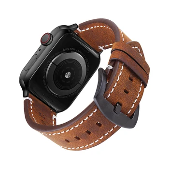 Kožený remienok Pre Apple hodinky kapela 44 mm 40 mm 42mm 38mm Retro Krava watchband pre iWatch náramok pre Apple hodinky serie 5 4 3 44 mm