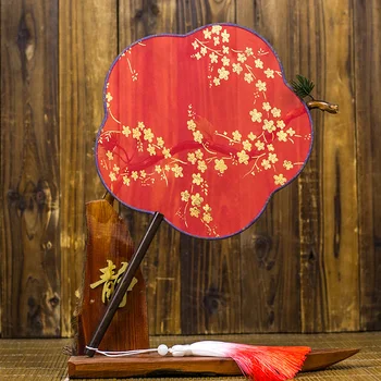 Pozlátené ručne Dekoratívne Svadobné Strane Fanúšikov Čínske tradičné Tanečné Ventilátor Kostým prop Rukoväť Ventilátor