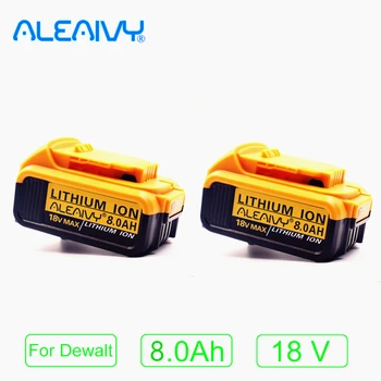 Aleaivy Origina18V 8.0 Ah MAX XR Batérie nástroj Náhrada za DeWalt DCB184 DCB181 DCB182 DCB200 20V 8A 18Volt 18 v Batérie