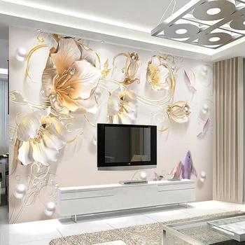 Dekoratívne tapety 3D jednoduché fashion nová Čínska tulipán pozadí na stenu