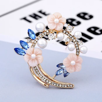 Kvet Rastliny Brošňa brošňa pearl kolíky rastlín Móda Pre ženy Benátskej pearl Crystal Fashion Krásne Šperky Moderné Dievča Darček