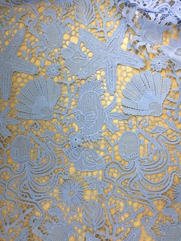 LASUI NOVÉ 2yardS=1lot watersoluble ČIPKY Textílie modrá široký 130 cm priedušná pre svadobné šaty, dekorácie, ručne vyrábané príslušenstvo D089