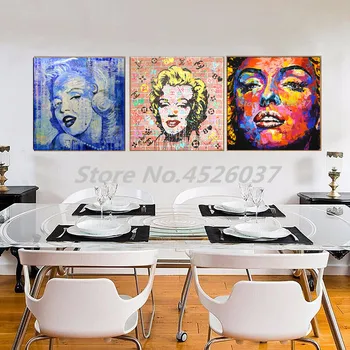 My Blue Marilyn Monroe Koláž HD Plátno Plagáty Vytlačí Wall Art olejomaľba Dekoratívny Obraz Moderné Domáce Dekorácie umelecké Diela