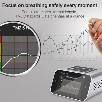 A16 Kvality Ovzdušia Monitorovanie Platné pre PM1.0 /10 Častice Prachu Meter TVOC Analyzer Formaldehyd Vzduchu Detektor