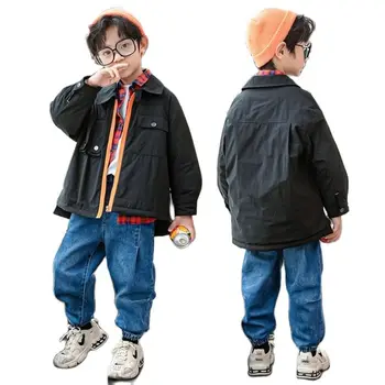 Detské oblečenie chlapčenské zimné oblečenie bavlna-čalúnená oblečenie čalúnená nadol bunda stredné a staršie deti kórejský štýl