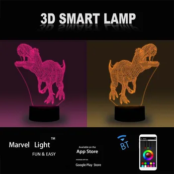 App Riadenie 7 Farieb stolná Lampa Luxusné Auto Dekorácie USB Flash Base Chlapec Deti, Vianoce, Narodeniny, Darčeky 3D LED Nočné Svetlo