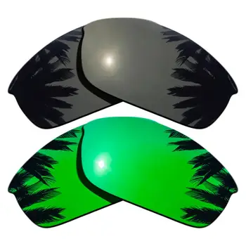 Čierna a Zelená Zrkadlové Polarizované Náhradné Šošovky pre Flak Jacket Rám UVA & UVB