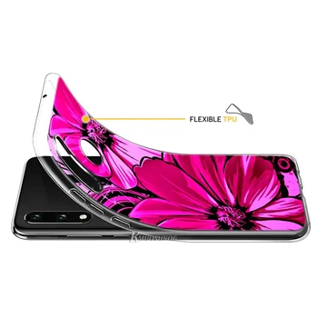 Transparentné Mäkké TPU Kvetinový vzor pre Huawei P30 P40 P20 Pro P9 P10 P8 Lite E Plus 2017 2019 Telefón Prípade