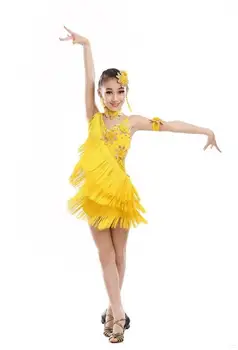 Strapec Fialová Dievča Flitrami Latinskej Šaty Deti Sála Strany Tanečné Kostýmy