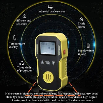 C2H4O etylénoxidu Plyn Monitor Detektor Úniku Plynu s Poplachový Systém Plynu Detektor Profesionálne Vzduchu s Vysokou Presnosťou Plynový Senzor