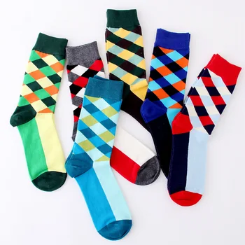 Sedem farieb šťastný pánske ponožky bavlna jar, jeseň, zima nové dezodorant potu-absorbent wild dlhé trubice mreže mužov ponožka
