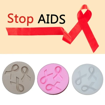 AIDS Povedomie o Rakovine Luk Keychains Silikónové Formy Stuhou Luku Epoxidové Živice Formy M0XF